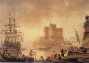 Charles-Francois de la Croix Harbour with a Fortress oil painting artist